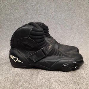 Alpinestars SMX-1 R Vented Motorcycle Boots Men's Size 12 US Black Strap Zip - Picture 1 of 11