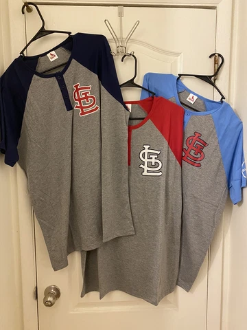 ST. LOUIS CARDINALS ADULT MYSTERY HENLEY SHIRT 7-16-23 SGA SIZE XL YOU PICK Cover
