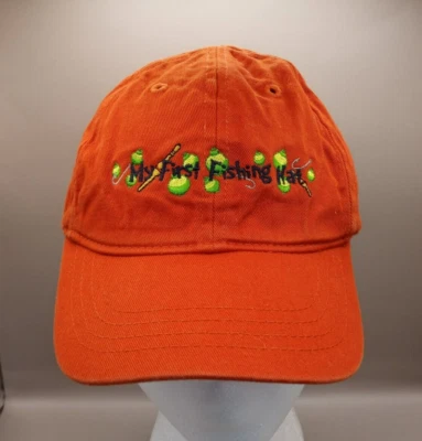 'My First Fishing Hat' Bass Pro Shops Toddler 2-4 Orange Baseball Ball Cap Hat - Image 1 of 4