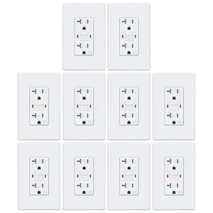10 Pack GFCI Outlets 20 Amp,Outdoor Weather Proof (WR),Self-Test GFI Receptacles - Picture 1 of 9