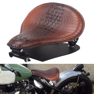 棕色独奏发球杆鳄鱼苗条座椅弹簧底座支架套件适用于哈雷 — 第 1/4 张图片