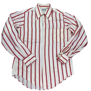 Vintage Van Heusen Vano Press Striped Dagger Collar Men's Button Up Mod Size S/M - Picture 1 of 14