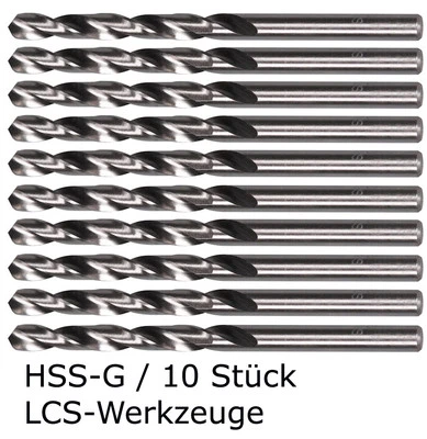 10 x HSS-G Spiralbohrer 0,3- 8,0mm  x 0,1mm Metallbohrer Bohrer geschliffen HSSG - Bild 1 von 2