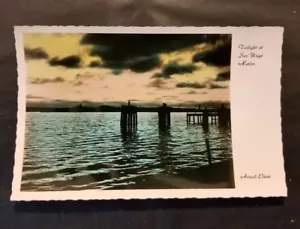 Actual Postcard Company Color RPPC Twilight Harbor San Diego - Picture 1 of 2