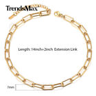4mm/7mm Women Choker Necklace Gold Plated Stainless Steel Cable Rolo Chain 