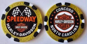 SPEEDWAY HARLEY-DAVIDSON Concord NC FC WIDE Metallic Yellow/Black Poker Chip - Picture 1 of 3