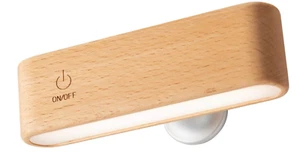 LED Wall Sconce Mini Real Wood Wall Mounted Lamp Brightness Adjustable Rechargea - Picture 1 of 9