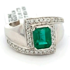 Video 2.27CT 14K Gold Natural Emerald Diamond Designer Engagement Ring Italian - Picture 1 of 4