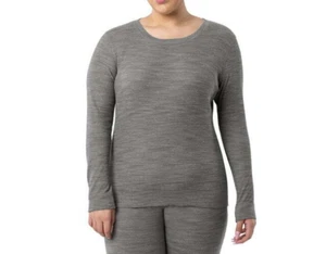 Fruit of the Loom Women's Eversoft Waffle Thermal Top, Gray Size L (12-14) - Picture 1 of 6
