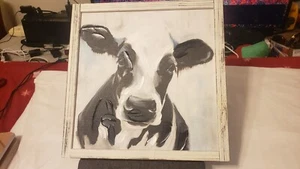 CURATED AMERICAN ARTISTS -KIRSTEN DILL - COW- FRAMED & SIGNED FREE SHIPPING! - Picture 1 of 24