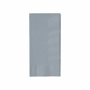 Bulk  50 Pc. Metallic Silver Dinner Napkins - Picture 1 of 1