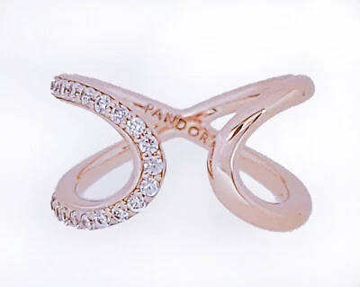 NEW 100%  Authentic PANDORA Rose 14k Gold Wrapped Open Infinity Ring 188882C01 - Image 1 of 4