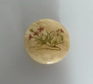 Alabaster Italian trinket pot with flowers hinged Gypsophila repens - Picture 1 of 17