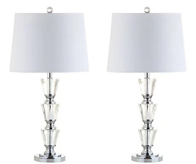 JONATHAN Y JYL2044A-SET2 Set of 2 Table Lamps Layla 27" Crystal LED Table Lam... - Image 1 of 4