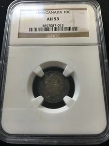 1896  NGC Graded Newfoundland, ¢10 Cent, **AU-53** #013 - Picture 1 of 5