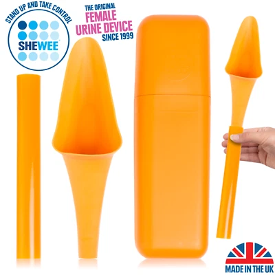 SHEWEE Larger Flexi + Case She Can Wee Urine Funnel Camping Festivals Pumpkin - Image 1 of 4