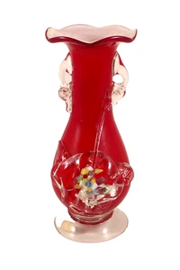 Vaso in vetro di Murano - vetro di copertura, incolore, bianco e rosso, Barovier Seguso & Ferro? - Foto 1 di 4