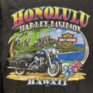 2012 Harley Davidson Motorcycles T-Shirt Men’s Large Black Honolulu Hawaii - Picture 1 of 17