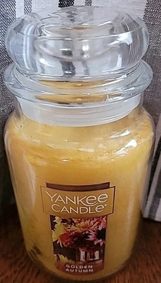 Yankee Candle GOLDEN AUTUMN 22 oz Original Large Single Wick Jar Candle NEW! - Image 1 of 4