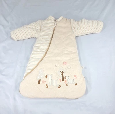 Ouyun Baby Sleep Sack Suit Bag Detachable Sleeves Sz Small 0-8 Mth Zebra Animals - Image 1 of 4