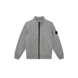 (Kids) Stone Island 61120 Garment Dyed Cotton Fleece Full Zip Sweatshirt Melange - Picture 1 of 4