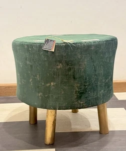Luxury Handmade Ottoman Footstool with Carved Legs – Bold Upholstery - Picture 1 of 3
