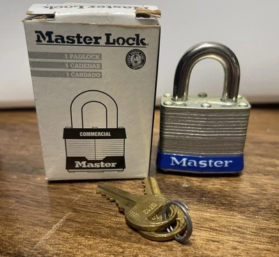 Master Lock 3KABLU Commercial Steel Padlock Keyed Alike 3KABLU Key #0712 - Image 1 of 3