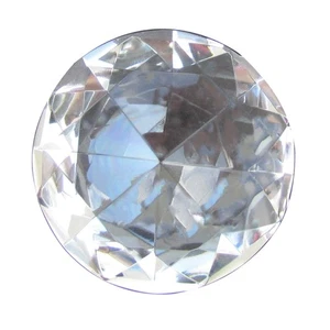 Big 60mm Crystal Clear 60 mm Cut Glass Large Giant Diamond Jewel Paperweight Gem - Picture 1 of 2
