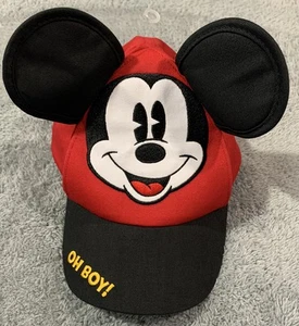 Gorra de béisbol juvenil Mickey Mouse Oh Boy de los parques de Disney nueva con etiquetas ajustable roja - Imagen 1 de 11
