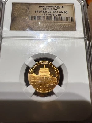 2009 S NGC PF 69 RD Ultra Cameo Bronze Presidency Lincoln Cent Proof Penny 1¢ - Image 1 of 4