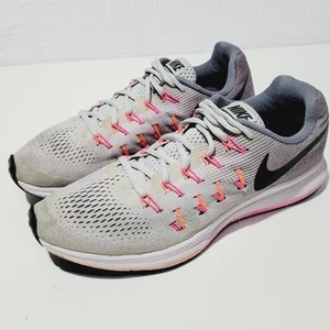 Nike Air Zoom Pegasus 33 Running Shoes Sneakers Womens Size 11 Gray Pink - Picture 1 of 11