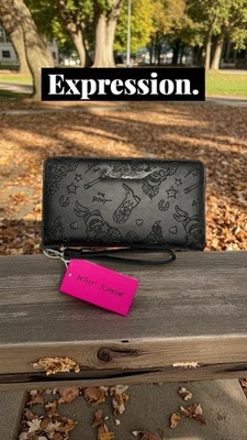 Muñequera/Cartera Betsey Johnson Cremallera Alrededor WOOO~Multicolor~¡Todo el Año HALLOWEEN!�� Foto 1 de 4