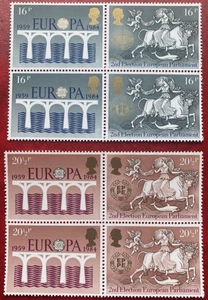 1984 GB RM 25th CEPT Europa : 2 Blocks of 4 Stamps SG1249-52 Mint NH Unused - Picture 1 of 8