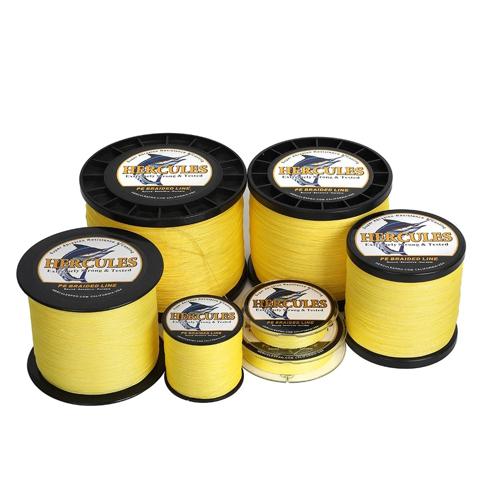 HERCULES Yellow Braided Fishing Line 1000M/1094Yds 4 Strand 6lb to 100lb - Image 1 of 4