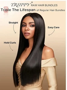 Triipy Raw Natural Human Hair 16" 100% Unprocessed Extensions Retail $169 Box - Picture 1 of 12