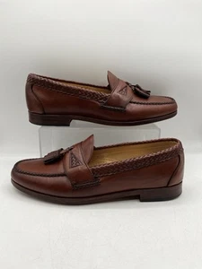 Allen Edmonds Maxfield Mens Size 10.5 D Brown Leather Tassel Loafer Slip-On Shoe - Picture 1 of 24