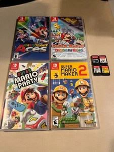 Nintendo Switch/NSW Super Mario Game LOT (4) Maker 2/Tennis/Party/Paper Origami - Picture 1 of 5
