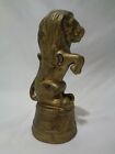 AC Williams USA Original Gold Painted Cast Iron Lion on Tub Coin Still Bank 