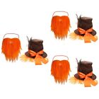 3 Sets Ribbon Peacock Orange Women's Captain Pirate Hats Funny Party