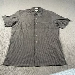 Camisa Maus & Hoffman Para Hombre Grande Gris Rayas Abotonada Negocios Informal - Imagen 1 de 7