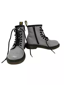 Dr Martens Boots Silver 1460 Glitter J Doc Martens Juniors Size 1 US 13 UK 32 EU - Picture 1 of 11