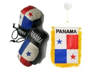 Panama Panamanian Banner Flag Car Rearview Mirror Car Boxing Glove (2pc) country - Picture 1 of 3