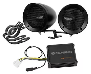 Memphis Audio MXABMB2 (2) Lautsprecher + Verstärker für Motorrad/ATV/Roller/Dirtbike - Bild 1 von 9