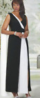 Ashro Black White Formal Cruise Dinner Party Tie Josephine Gown Dress S M L XL