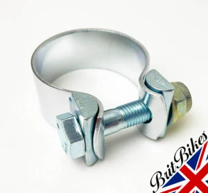 ABRAZADERA Y PERNO CLIP DE ESCAPE CROMADO ESTILO OE 1-1/2" D LAVADORA NORTON TRIUMPH 70-5874 - Imagen 1 de 6