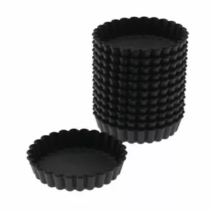 Paquete de 12 moldes de tarta acanalados redondos de exoglass Matfer 10 cm - Imagen 1 de 4