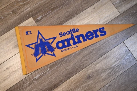 Vintage Brown Seattle Mariners Flag 29x12 Inches Cover