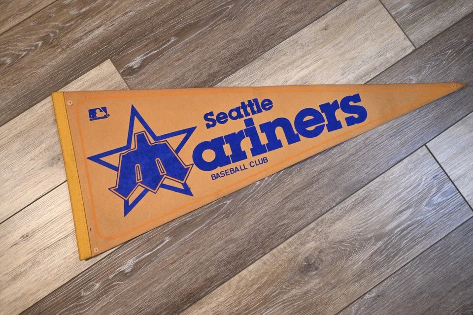 Vintage Brown Seattle Mariners Flag 29x12 Inches  - Image 1 of 4