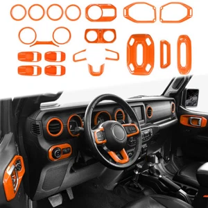 Kit de molduras interiores naranja 21 piezas para Jeep Wrangler JL/JT Gladiator 4 puertas 2018-23 - Imagen 1 de 8