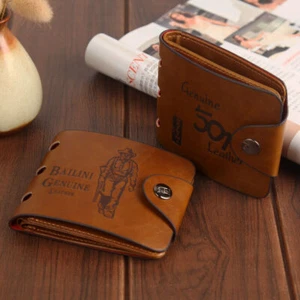 Mens Hasp Leather Wallet Bifold Credit Card Holder Purse Front Pocket Clutch - Picture 1 of 15